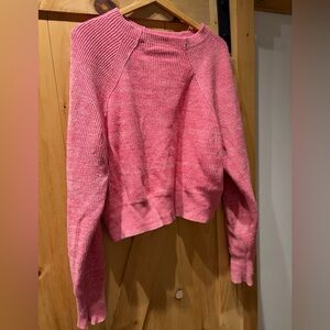 Pink Cropped Free People Sweater